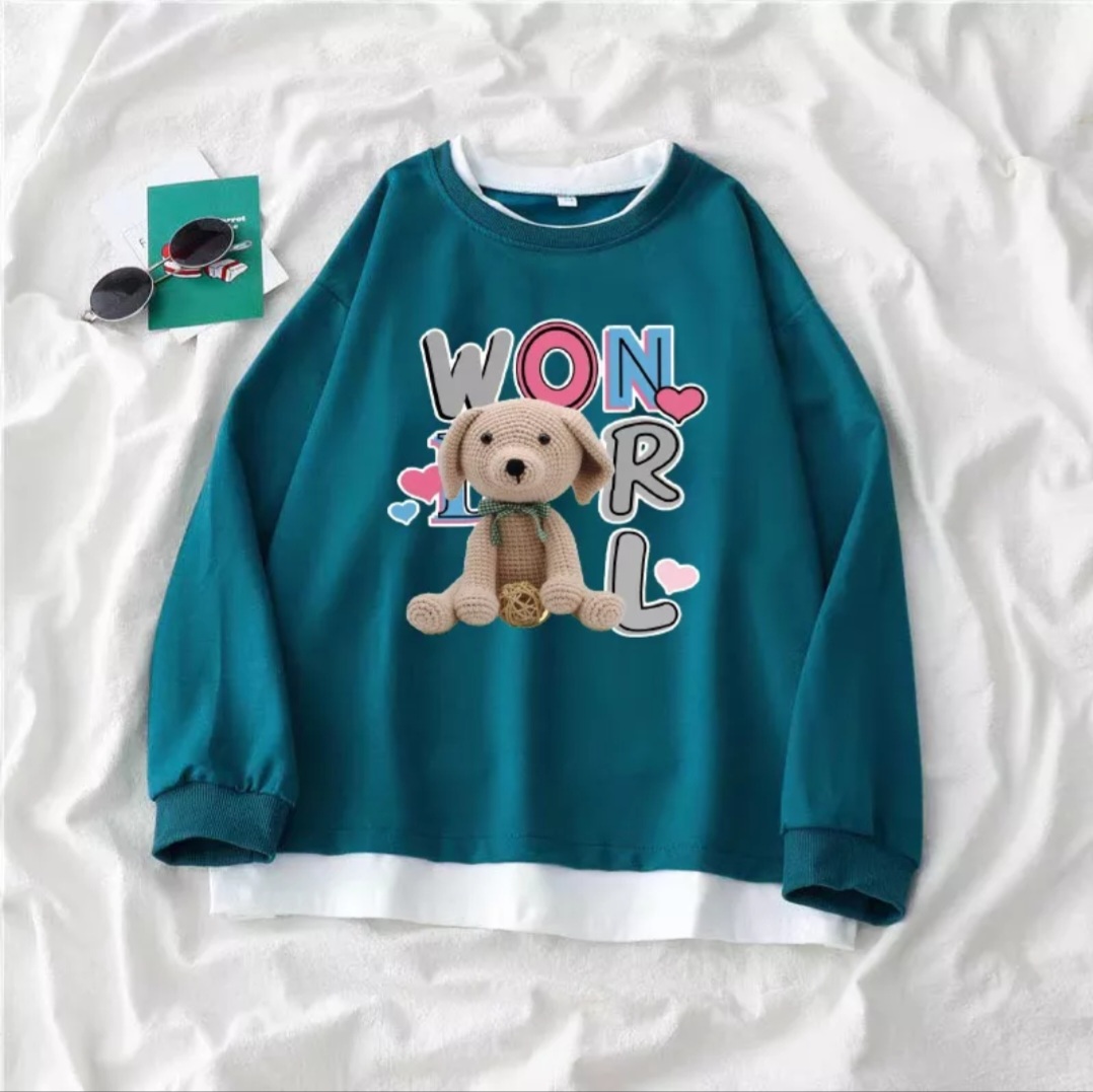 Sét áo sweater kèm quần bom in gấu bông (CÓ BÁN LẺ)