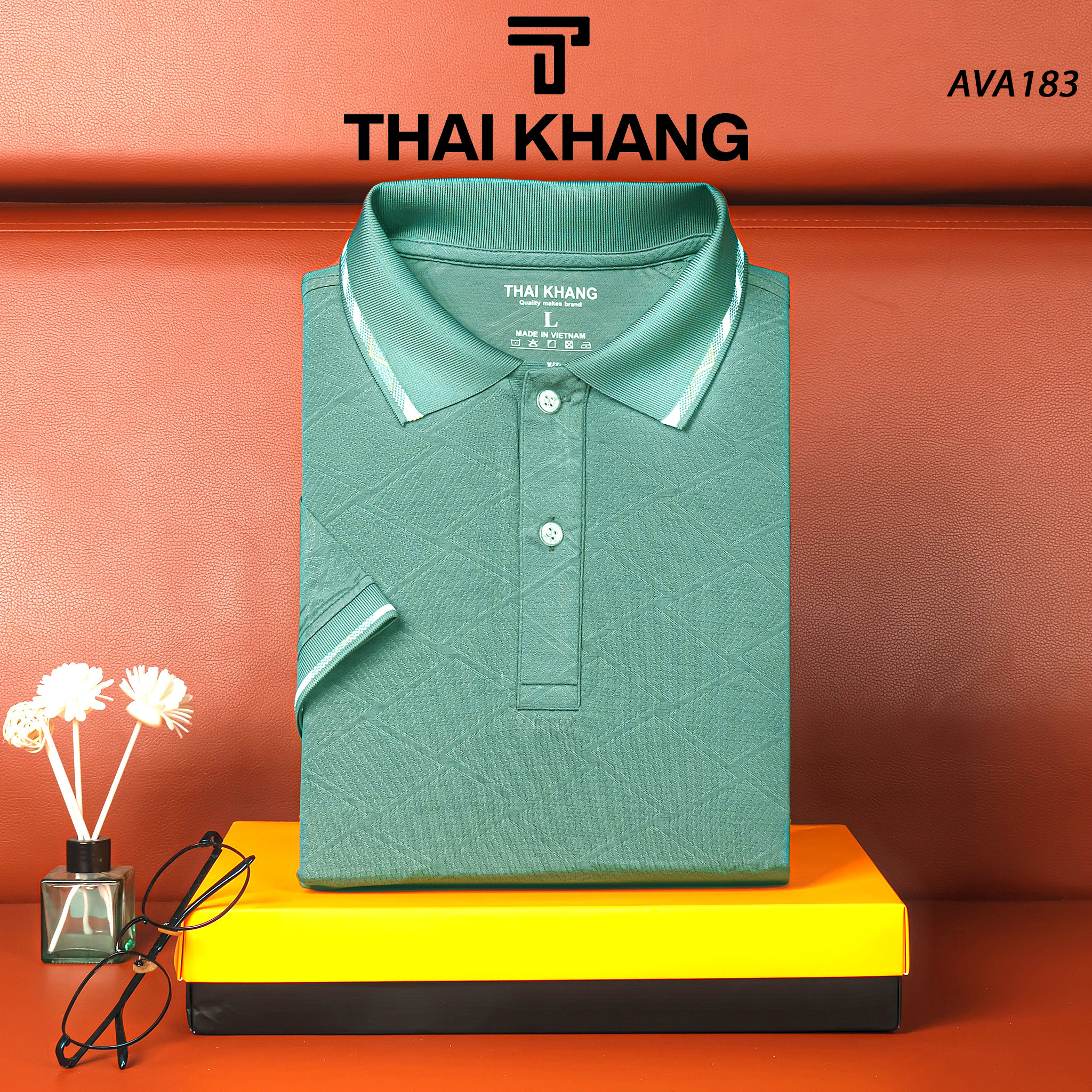 Áo thun nam trung niên ngắn tay THÁI KHANG vải thun lạnh cao cấp mặc mát thoải mái AVA18