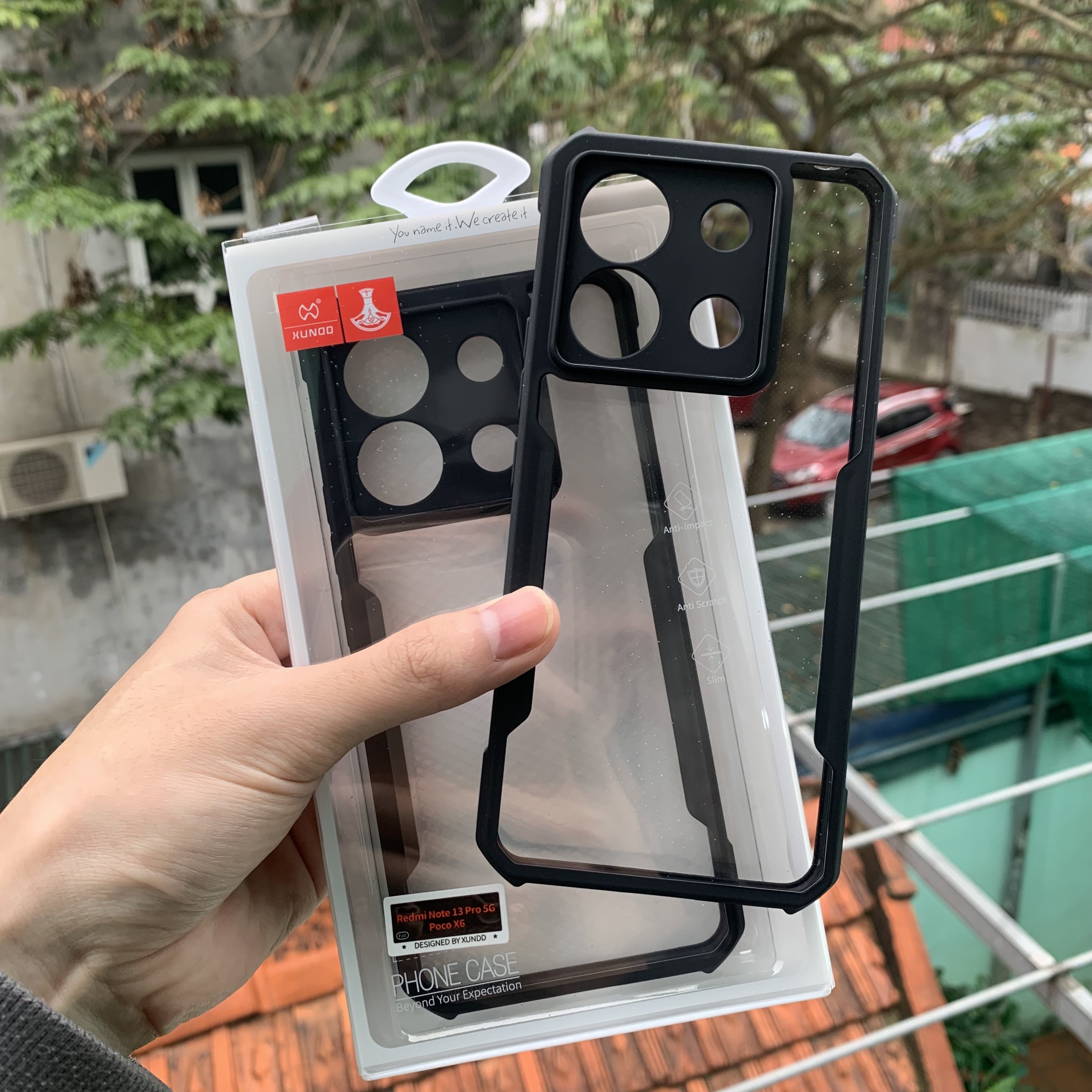 Ốp lưng XUNDD Redmi Note 13 / Note 12 / Note 12 Pro 4G,5G / Note 12 Pro Speed/ Note 12 Turbo / Poco X5 , Măt lưng trong suốt viền tpu chống