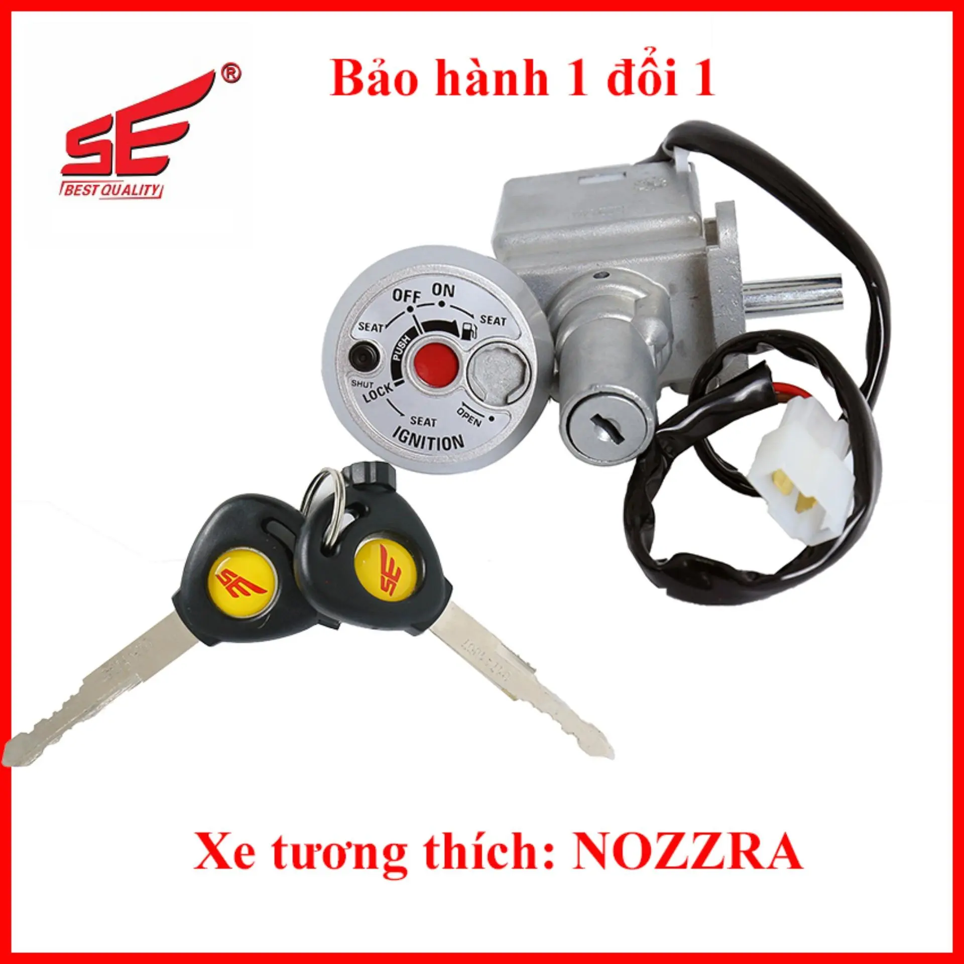 Bộ ổ khóa xe máy NOZZA 2 CẠNH thương hiệu SE