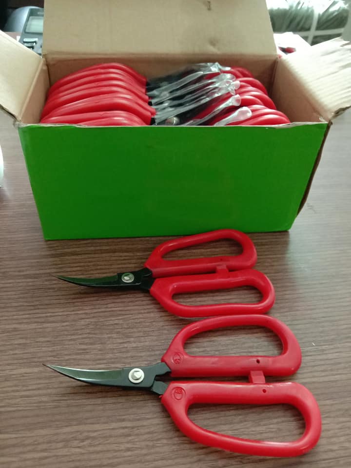 Kéo mũi cong cán xanh cán đỏ lưỡi đen