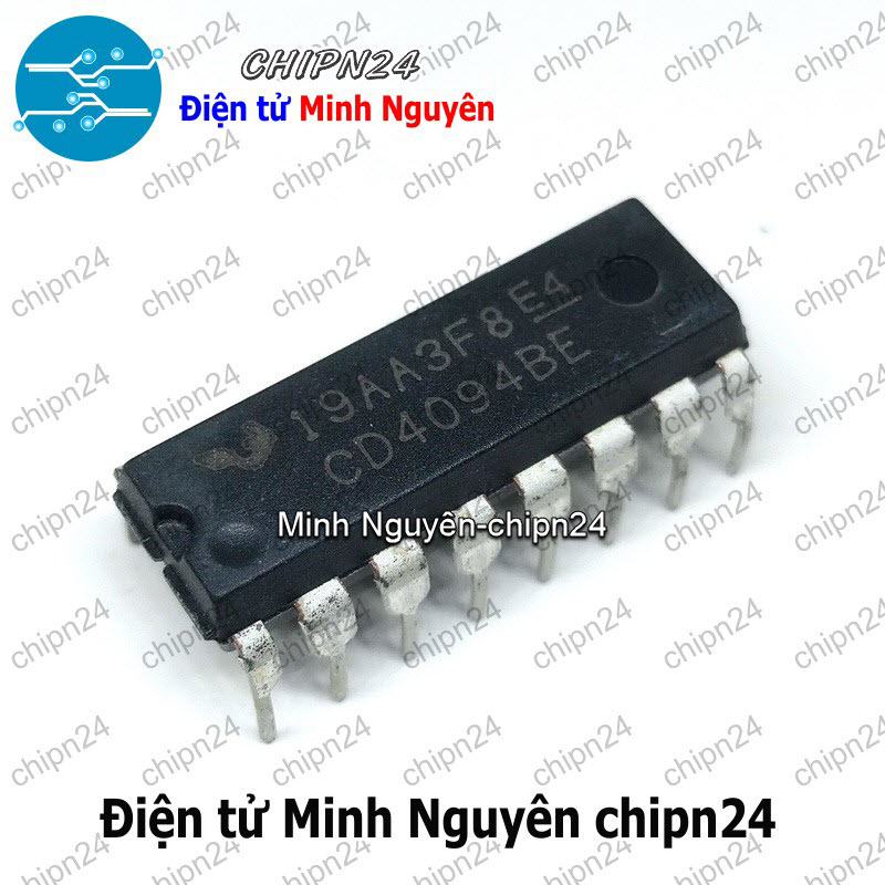 [3 con] (DIP) IC CD4094 DIP-16 (CD4094BE) (IC ghi dịch 8 bit và một chốt 3 trạng thái 8 bit) - HH000420