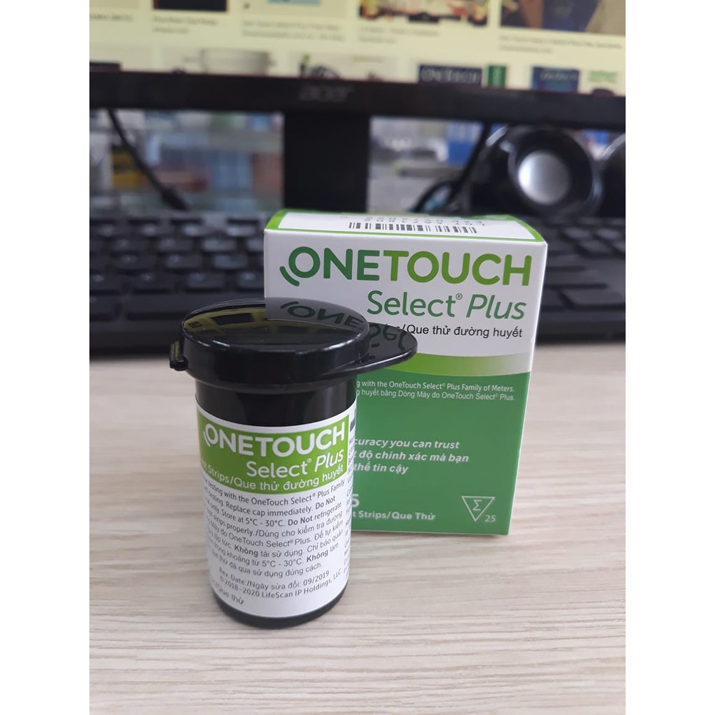 [HCM][CHÍNH HÃNG] Que thử đường huyết One Touch Select Plus Simple. Hộp 25 que