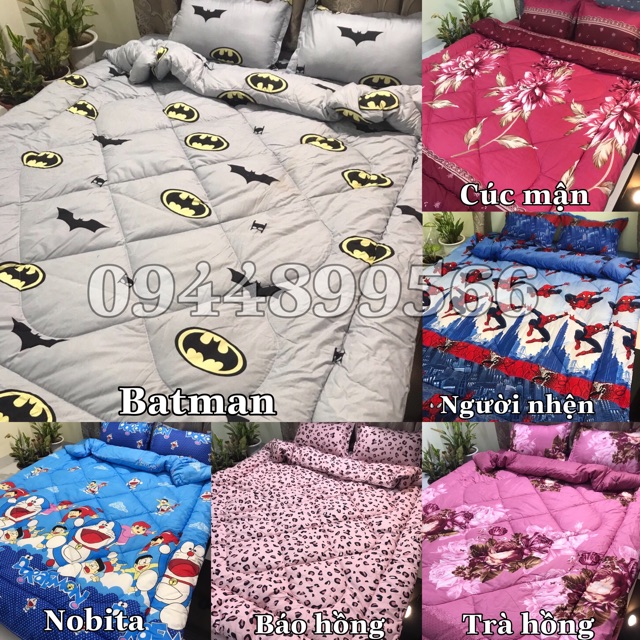 Trọn bộ chăn phao ga gối poly cotton ( nhiều mẫu)