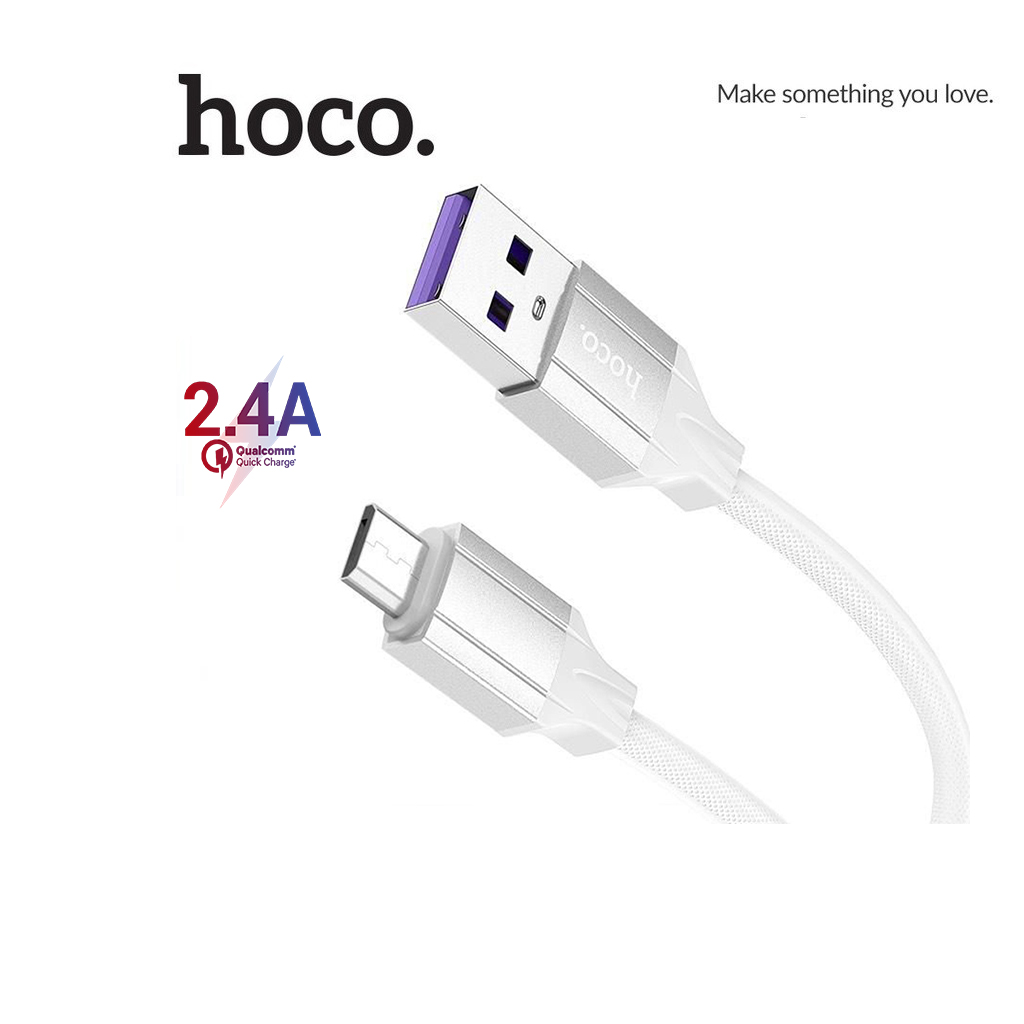 Cáp sạc 2.4a hoco du20 micro dây tpe bện siêu bền cho android dài 1m