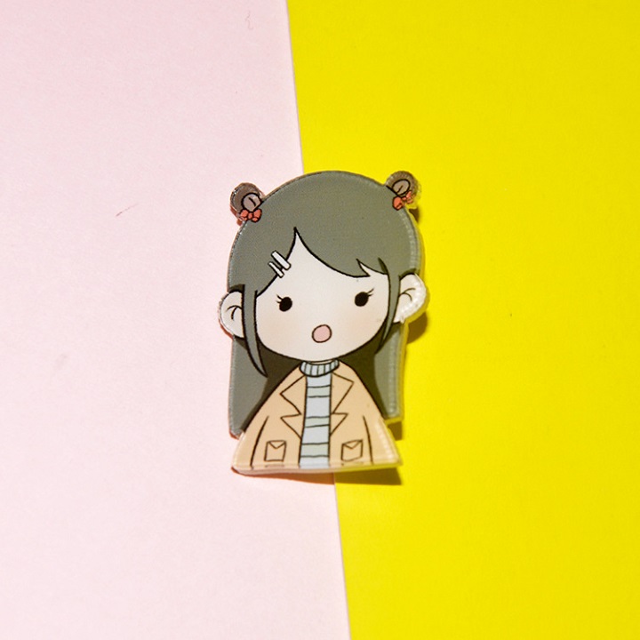 [Ảnh thật] Sticker, ghim cài balo, túi chủ đề cô bé làm bánh siêu đáng yêu