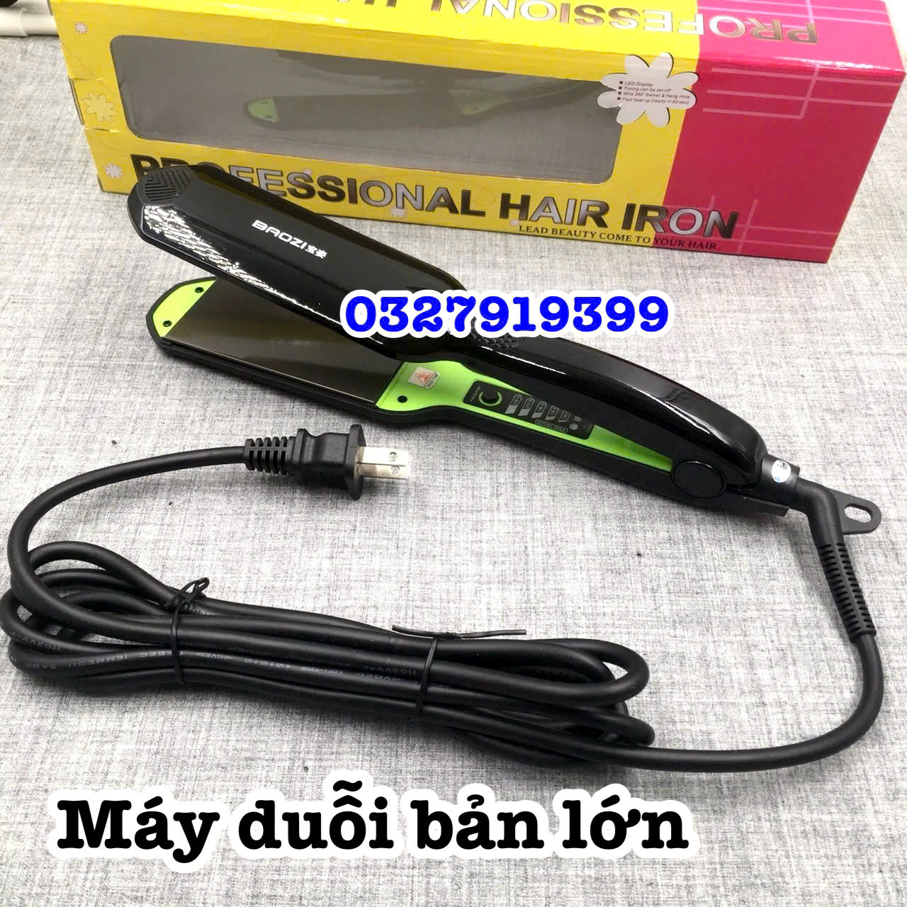 HQ Máy Bấm Tóc Dập Xù IC 878 - Chức Năng Bảo Vệ Quá Tải, Bề Mặt Ceremic Chống Dính, Tiết Kiệm Thời Gian Và Điện, Dài 26.5cm, Màu Đen Nhám