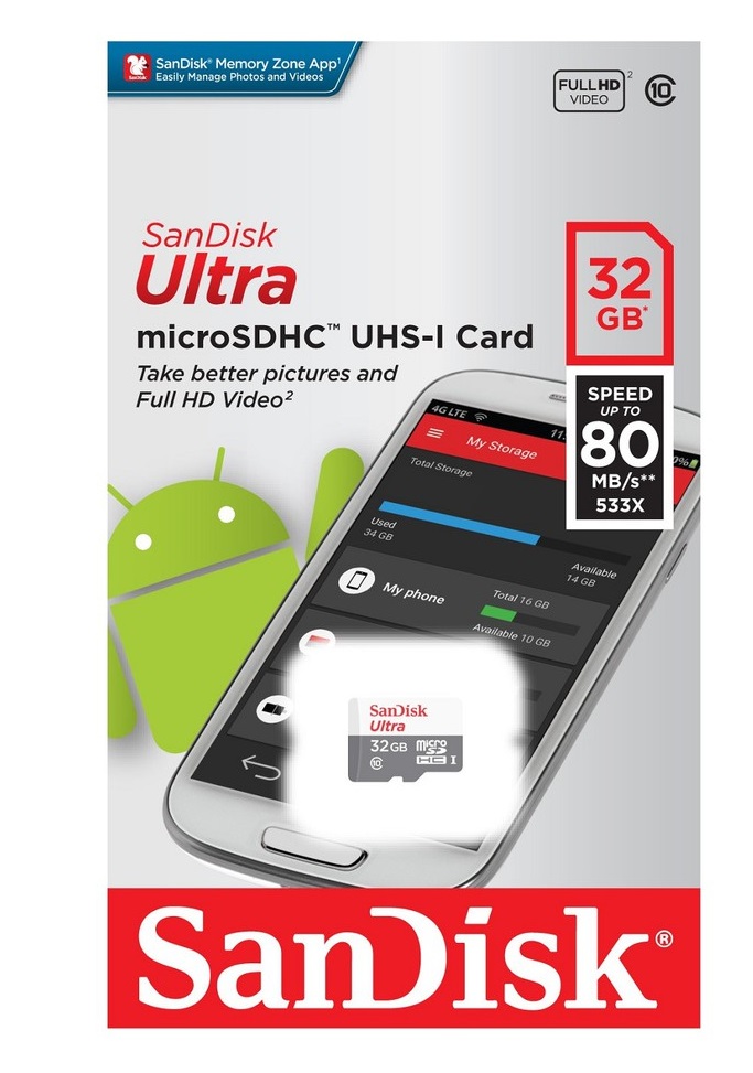 Thẻ nhớ Sandisk Micro SDHC Ultra 32GB (80MB/s)