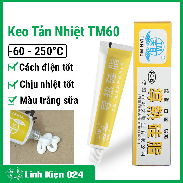 Keo tản nhiệt cách điện TM60 tản nhiệt CPU, đồng nhôm điện tử chịu nhiệt độ cao