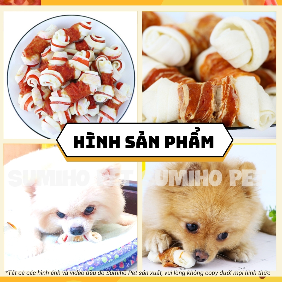 Xương cuộn ức gà sấy khô dành cho chó Bone Appetit HK41 (túi 80g gồm 4-5 cây nhỏ)