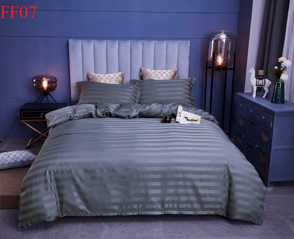 Bộ chăn ga gối cotton 3f phi lụa mẫu ff07