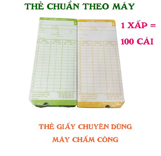 Thẻ chấm công bằng giấy umei (combo 100 thẻ)