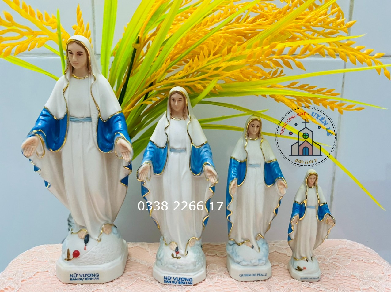 331. Đức Mẹ ban ơn gốm sứ 7cm