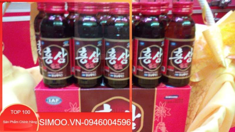 Nước hồng sâm Hàn Quốc, Hộp 10 chai 100ml