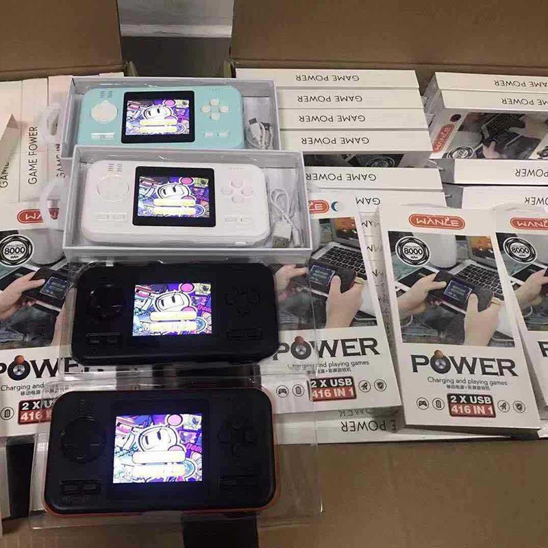 Máy chơi game cầm tay POWER GAME 416 Game - Máy chơi game kiêm sạc dự phòng dung lượng 8000mAh