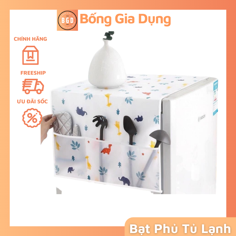 Bạt Phủ Tủ Lạnh Không Thâm Nước, Chống Bám Bụi Có Túi 2 Bên Đựng Đồ