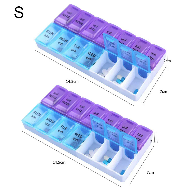 714Grids 7 Days Weekly Pill Case Medicine Tablet Dispenser Organizer Pill  Splitters Pill Storage Organizer Container