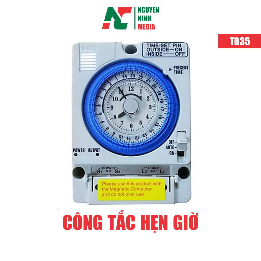 Công tắc hẹn giờ cơ công suất lớn 15A Timer 24H Camsco TB35-N