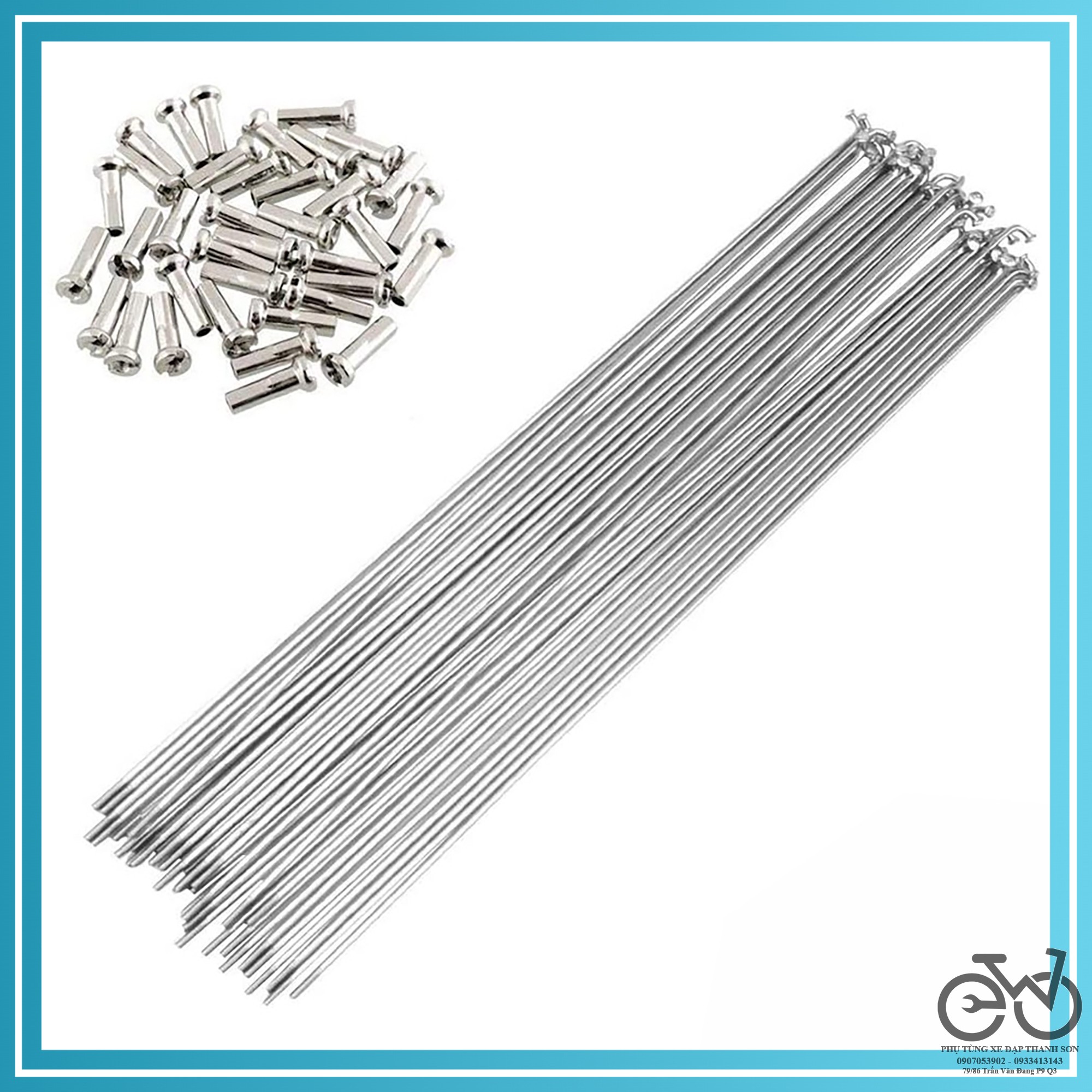 Nan hoa, căm xe đạp inox không rỉ (giá 1 cái)