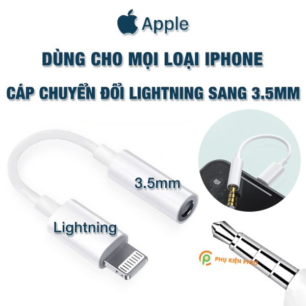 Cáp chuyển đổi Lightning sang 3.5mm dành cho Iphone - Đầu chuyển đổi cổng tai nghe iphone từ Lightning sang 3.5mm