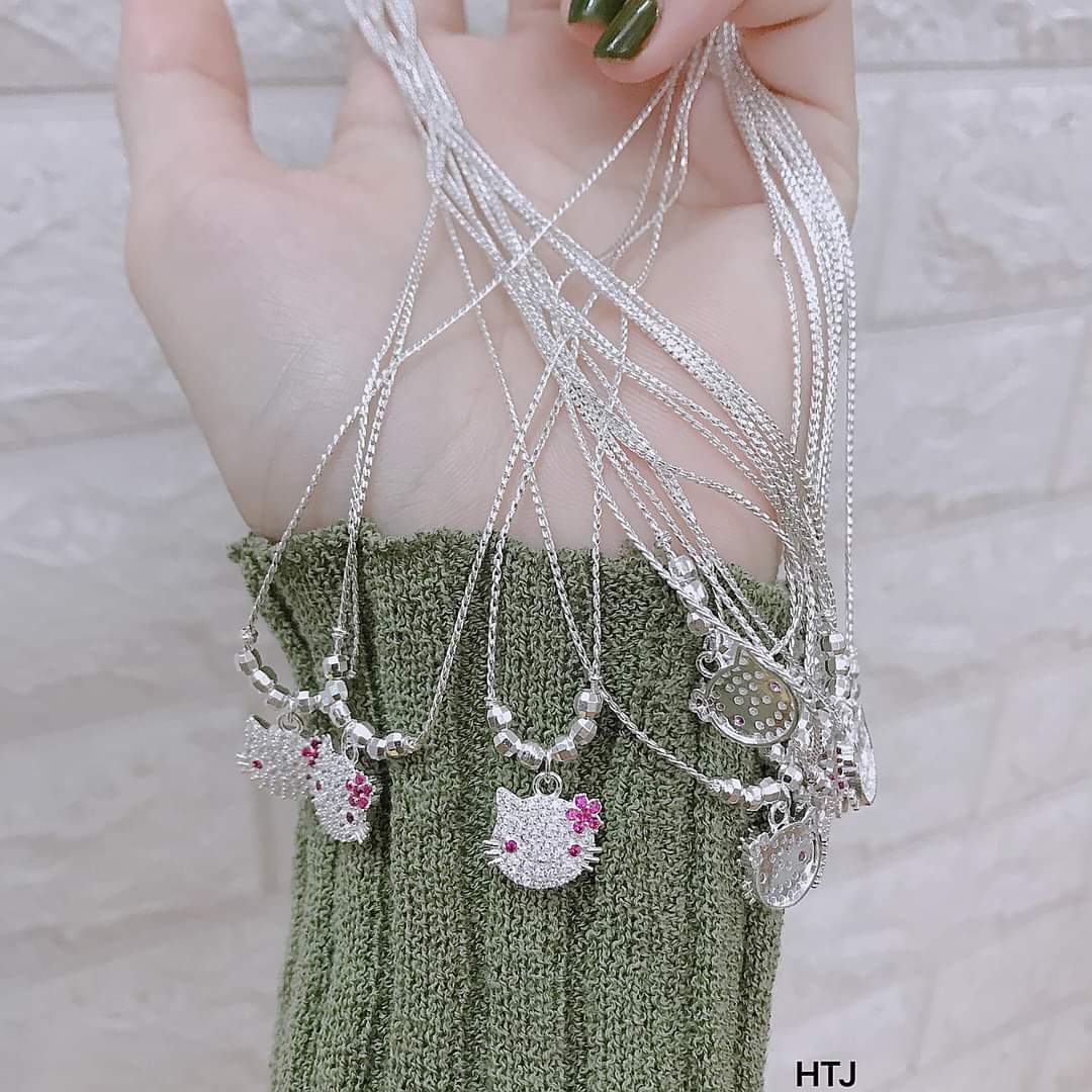 Dây chuyền bạc mặt Kitty trẻ em MS80