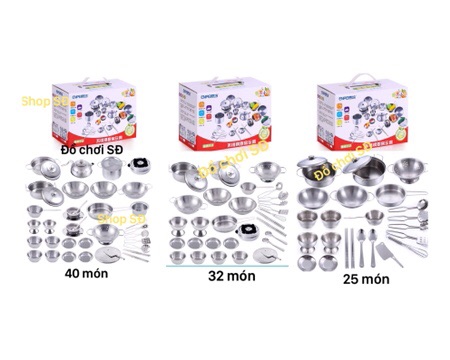 Đồ chơi nấu ăn bằng inox - 32 món