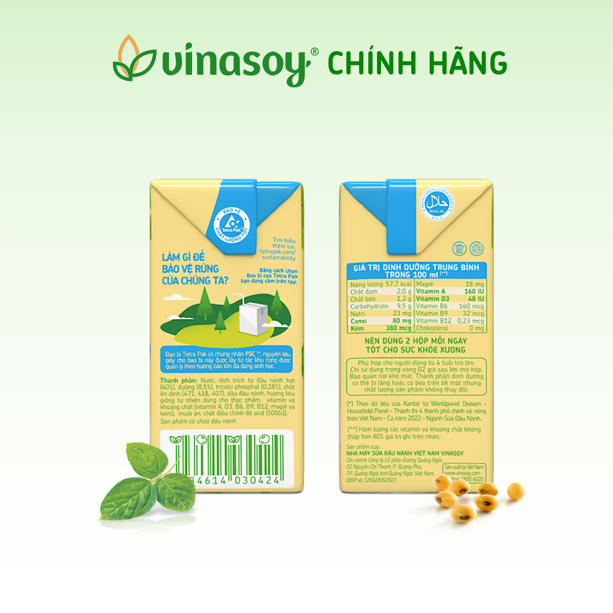 Thùng sữa đậu nành Fami Canxi có đường (40 bịch x 200ml)
