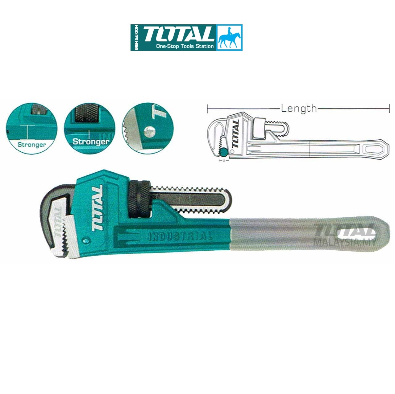 Mỏ lết răng 350mm 14inch Total THT171146 HPW0814