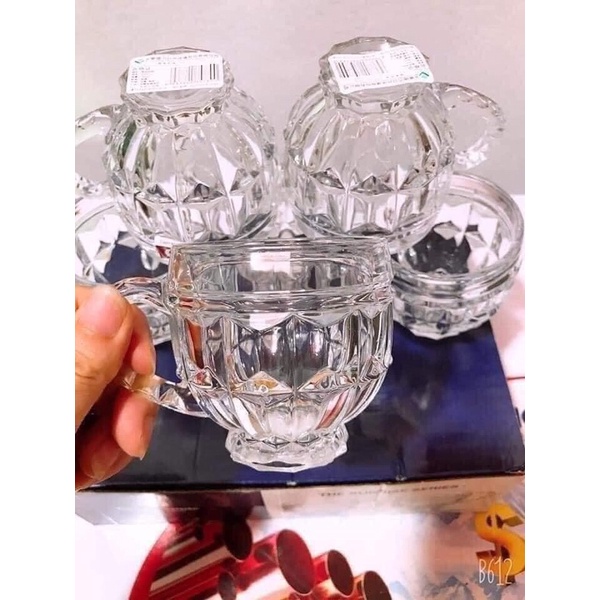 BỘ CỐC THUỶ TINH 6 CÁI CÓ QUAI