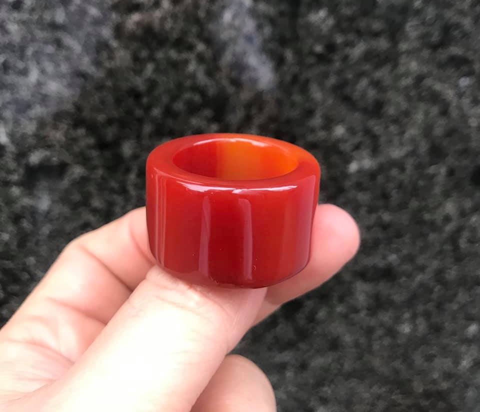 [HCM]NHẪN CÀN LONG BẢN VUÔNG ĐÁ MÃ NÃO ĐỎ