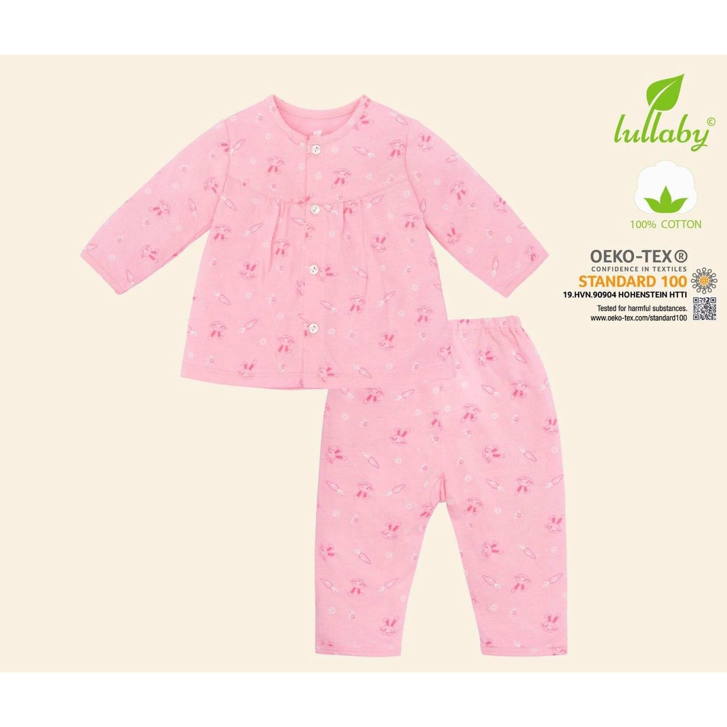 Lullaby - Bộ quần áo cài giữa tay dài bèo bé gái NH4749B