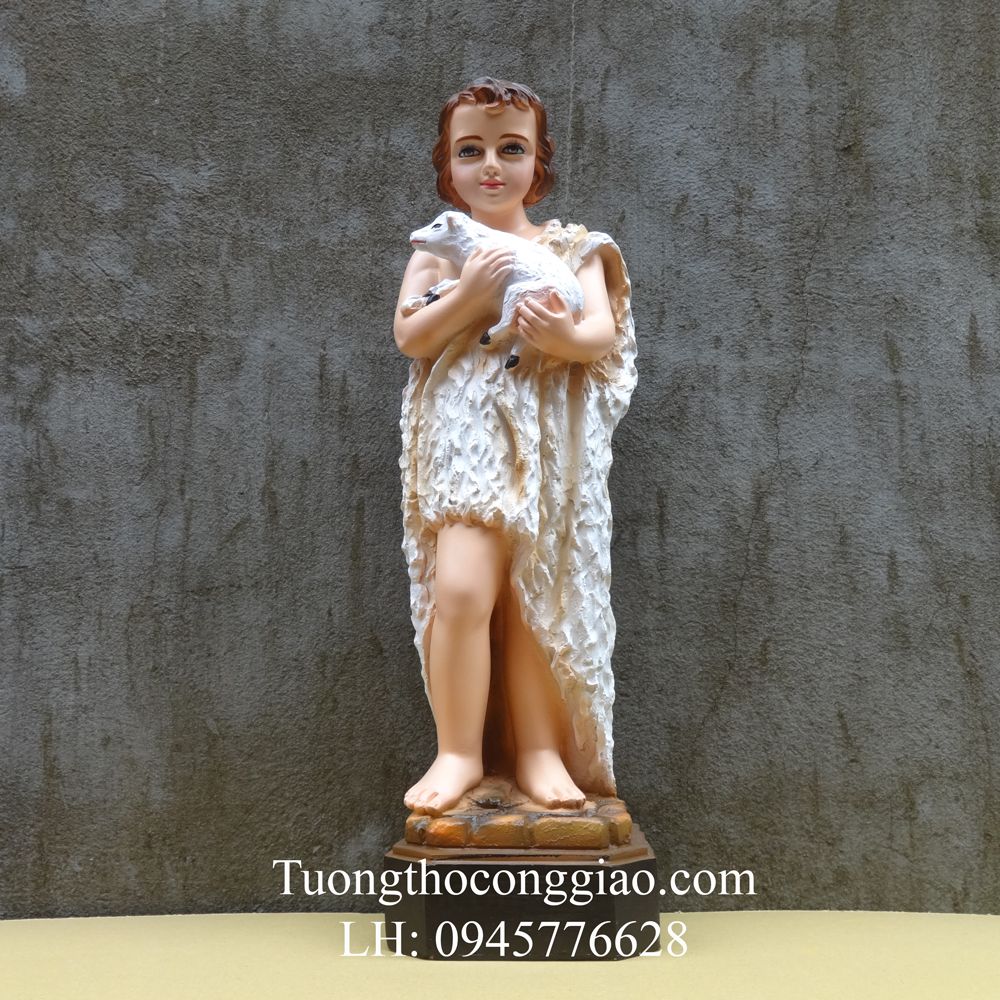Tượng Thánh Gioan Baotixita (Gioan Tẩy Giả, Gioan Tiền Hô) 50cm composite
