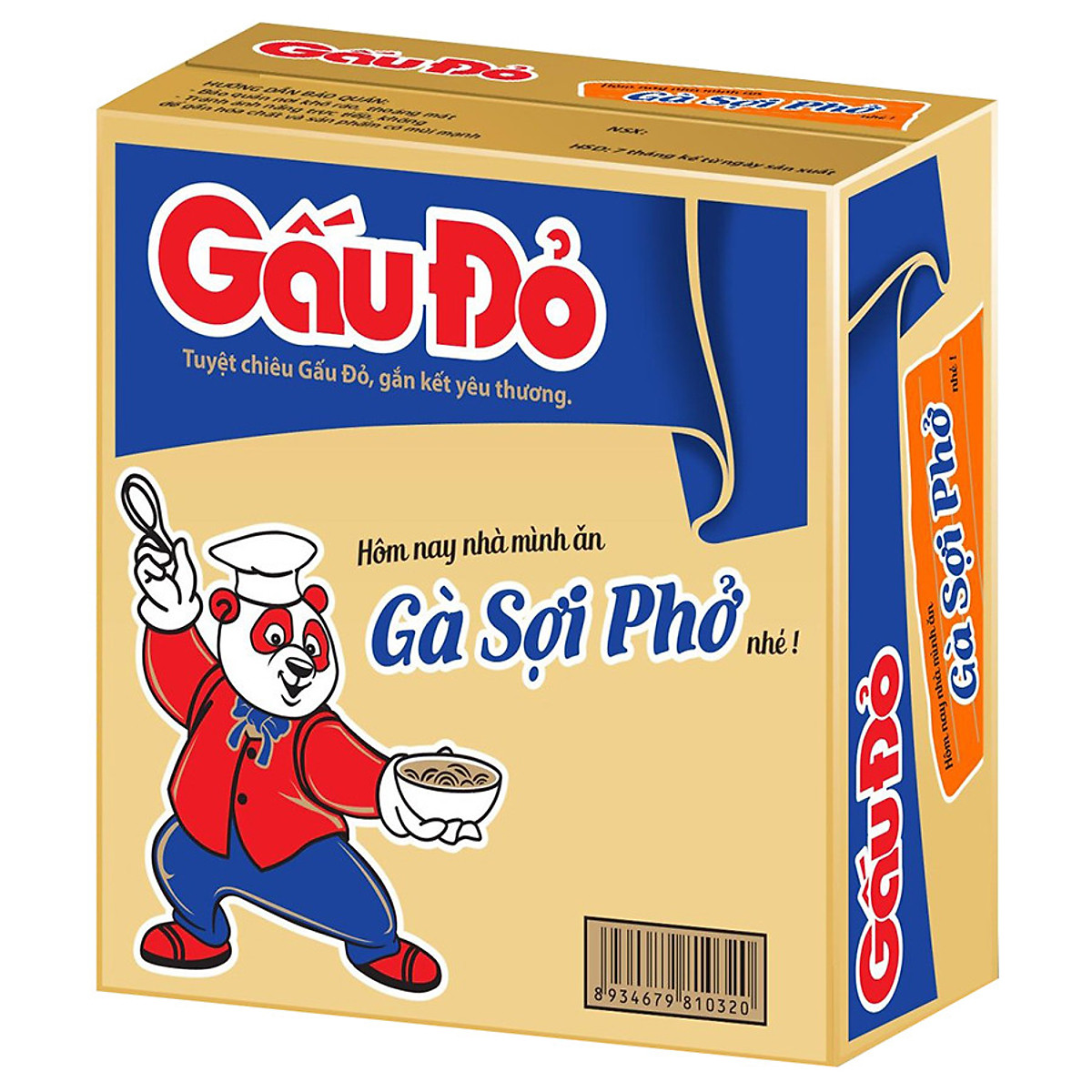 Thùng 30 gói mì Gấu đỏ GÀ SỢI PHỞ