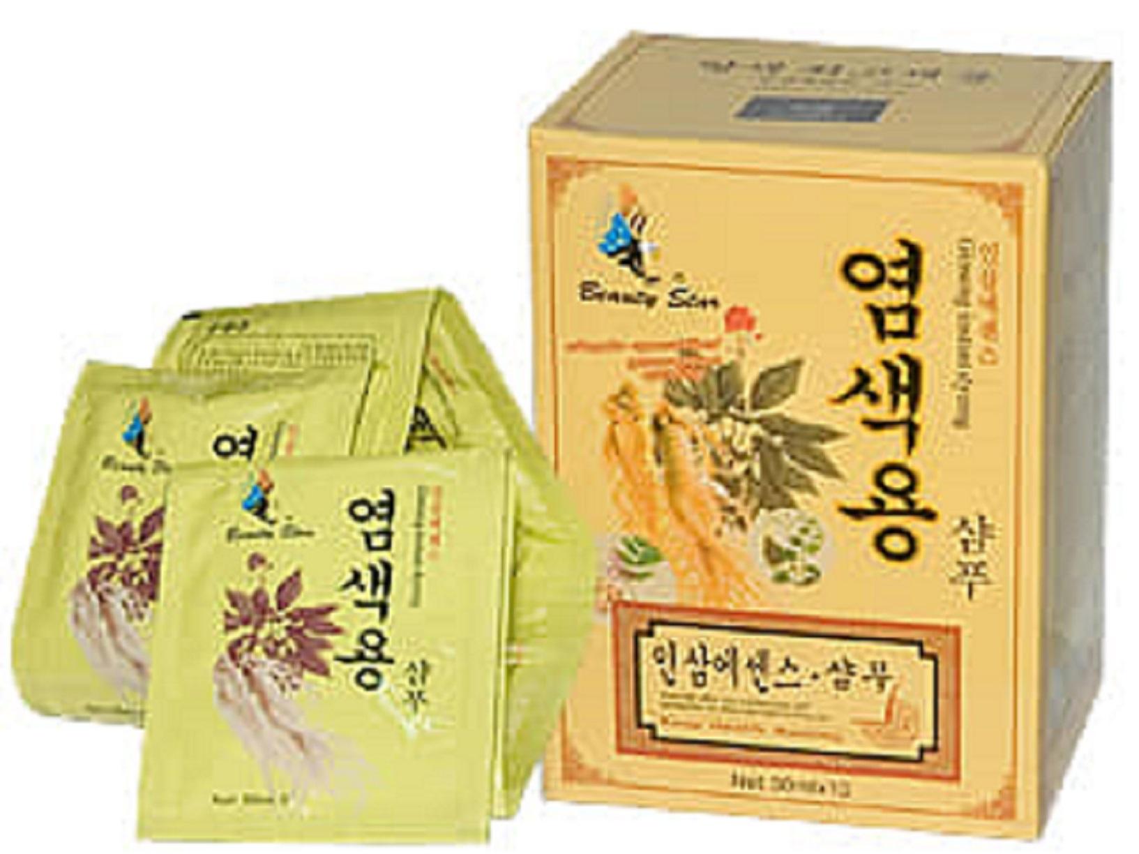 Dầu gội đen tóc nhân sâm Beauty Star Hàn Quốc hộp 10 gói