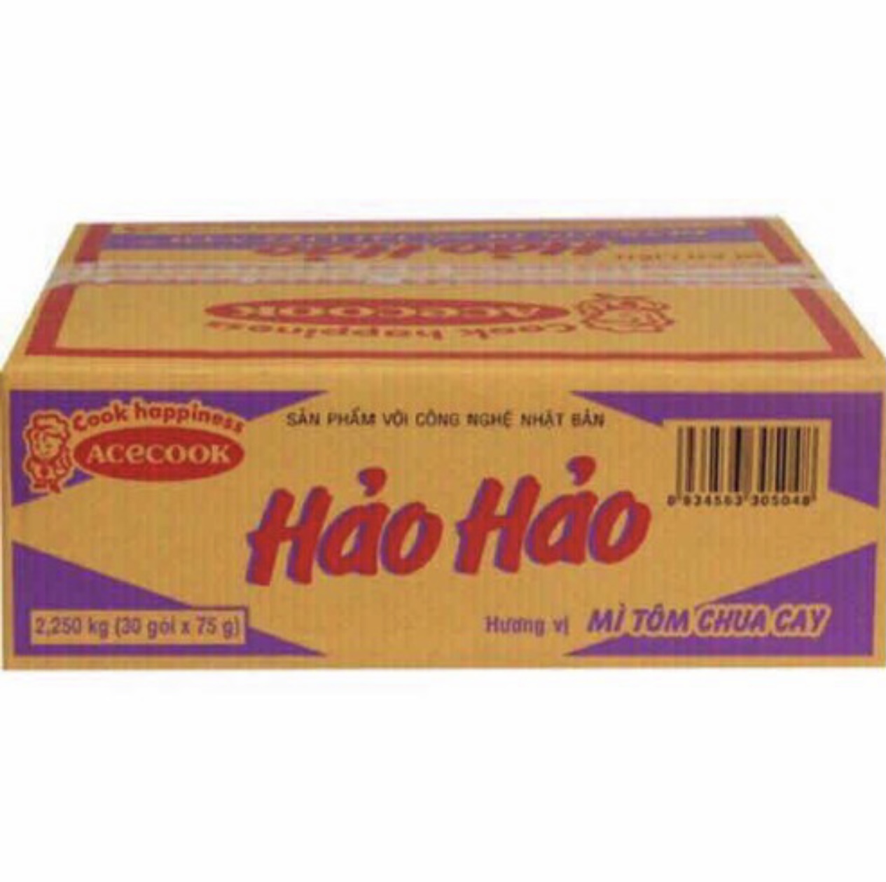 Thùng mì HẢO HẢO tôm chua cay 30 gói
