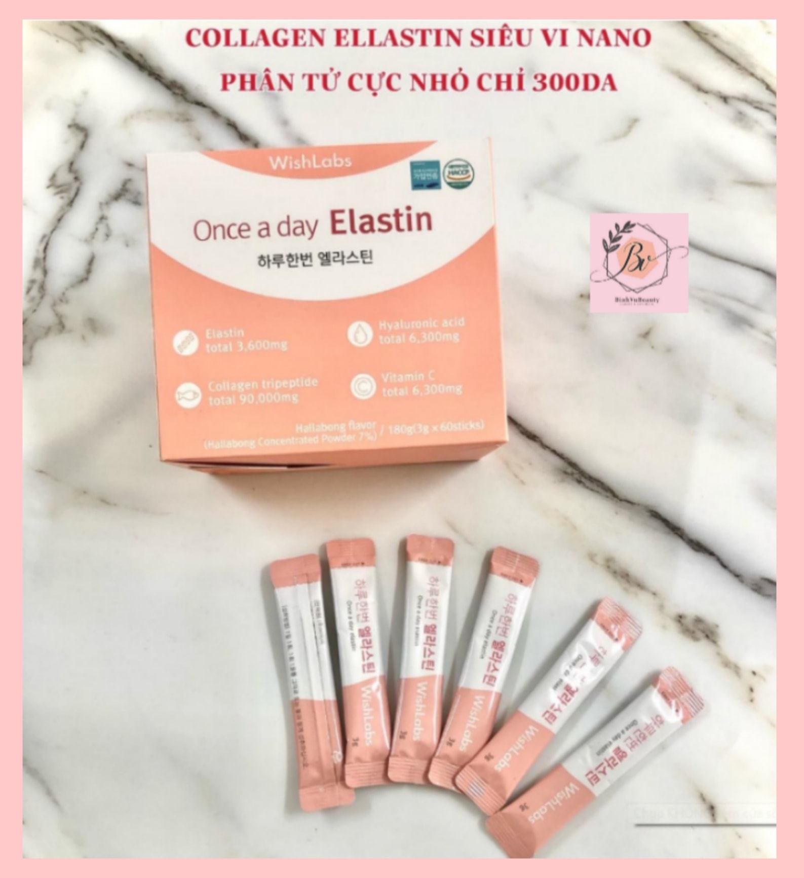 COLAGEN ELASTIN SIÊU VI NANO PHÂN TỬ CỰC NHỎ CHỈ 300DA