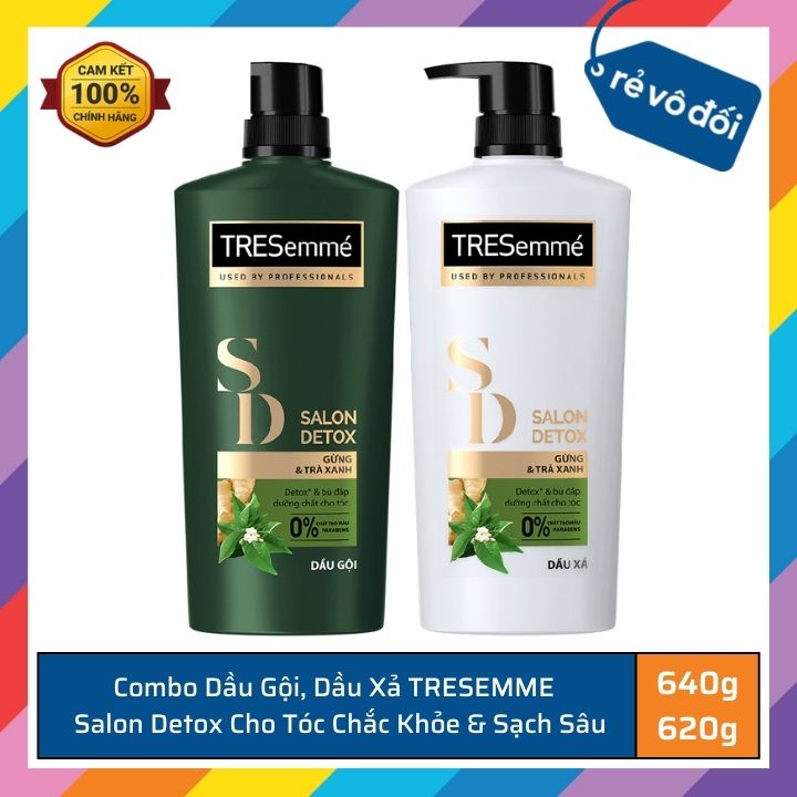 Combo of Tresemme Salon Detox Hair Conditioner for healthy hair with ginger and green tea house Detox Hair conditioner 640G, 620g