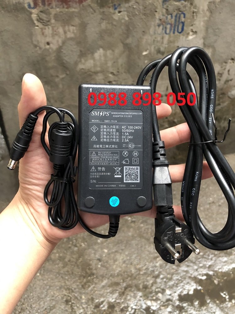Dây Nguồn Máy In Tem Nhãn Zebra 24v 2.5a