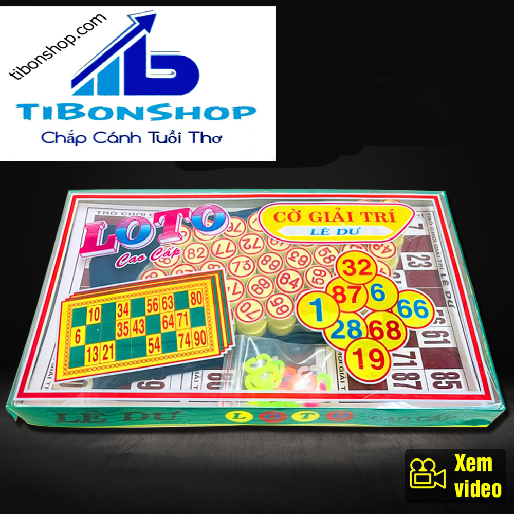 Hộp trò chơi cờ giải trí lô tô-cờ lô tô cao cấp 90 số nhựa