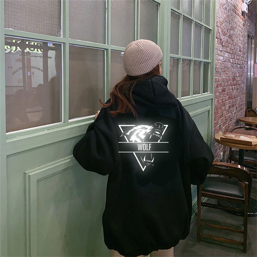 [HCM]Áo Hoodie Phản Quang Nam Nữ Sói 2