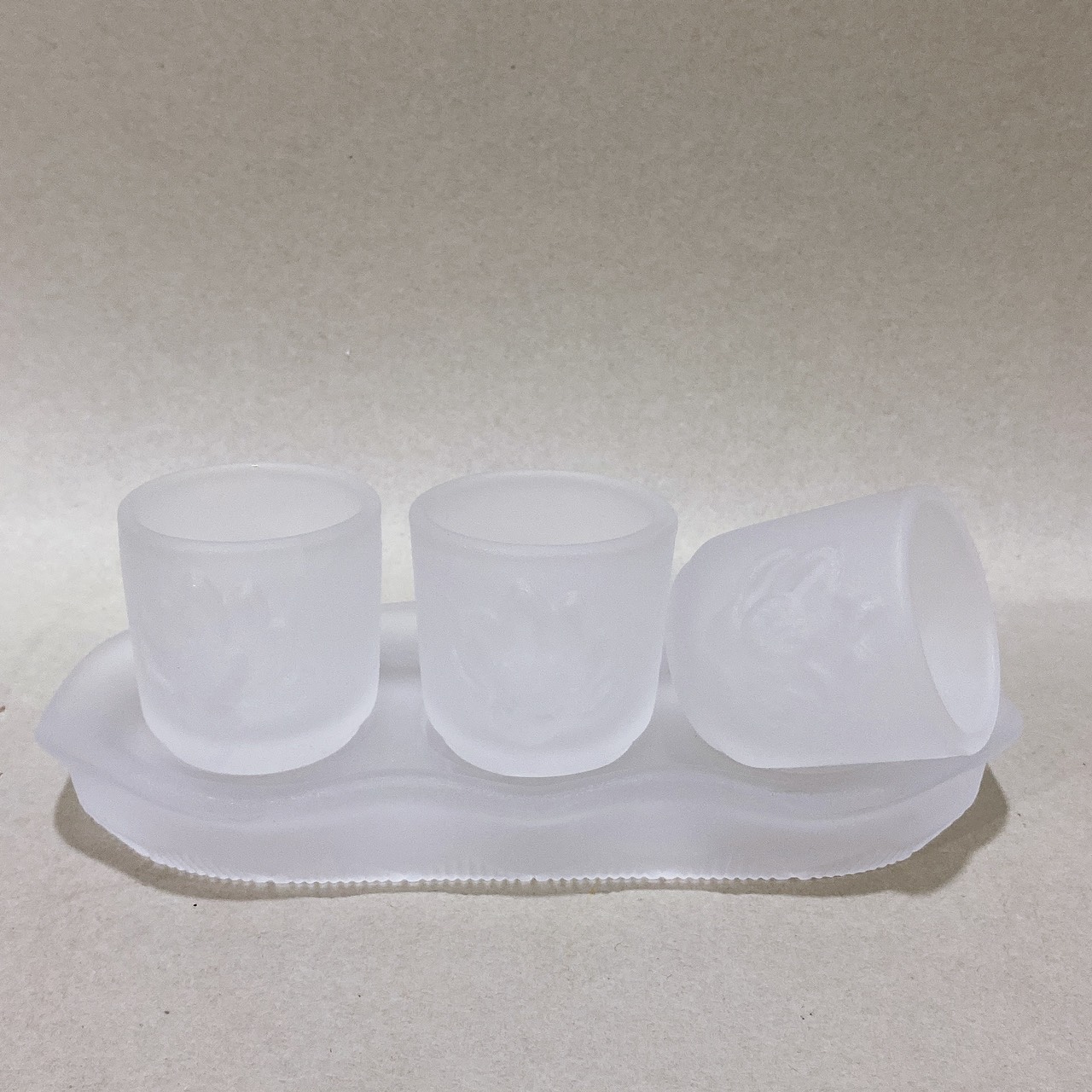 The Three Cups of White Lapis Lazuli Worship Water