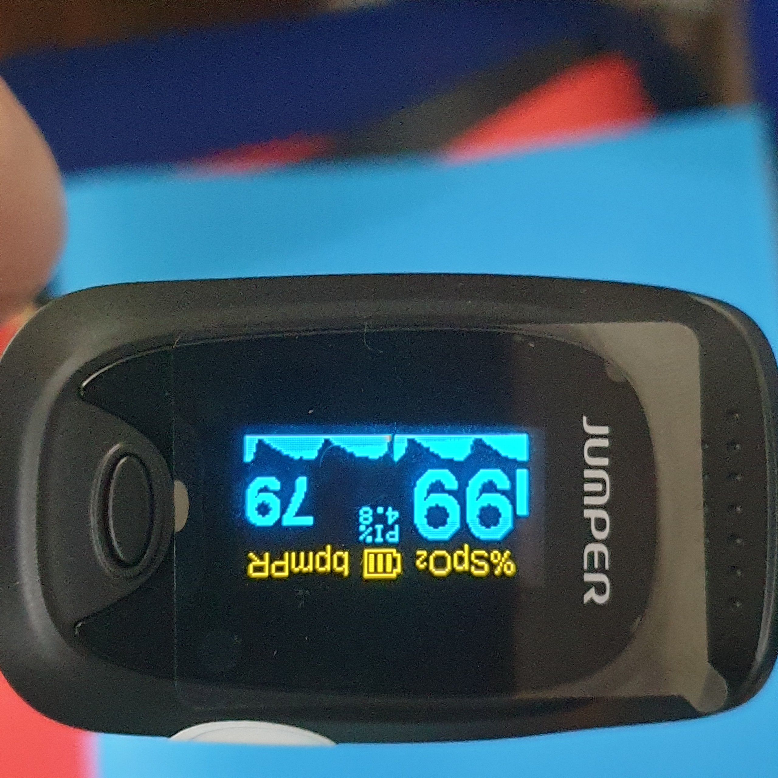 máy đo nồng độ oxy máu spo2 và nhịp tim, chỉ số pi jumper jpd-500d chứng 6