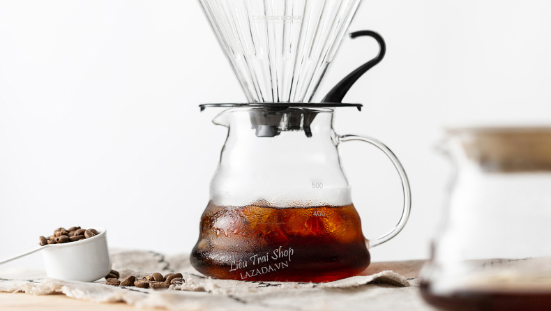 Bình lắc cafe cà phê có ngấn thuỷ tinh bình mây bình pour over bình pha chế bình lắc coffee server
