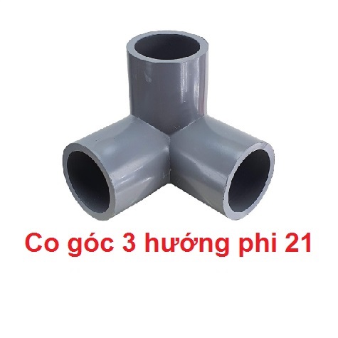 Set 5 cái Co góc 3 hướng phi 21 mm  ST (nhựa PVC Siêu Thành)