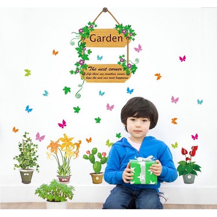 Decal dán tường khu vườn garden