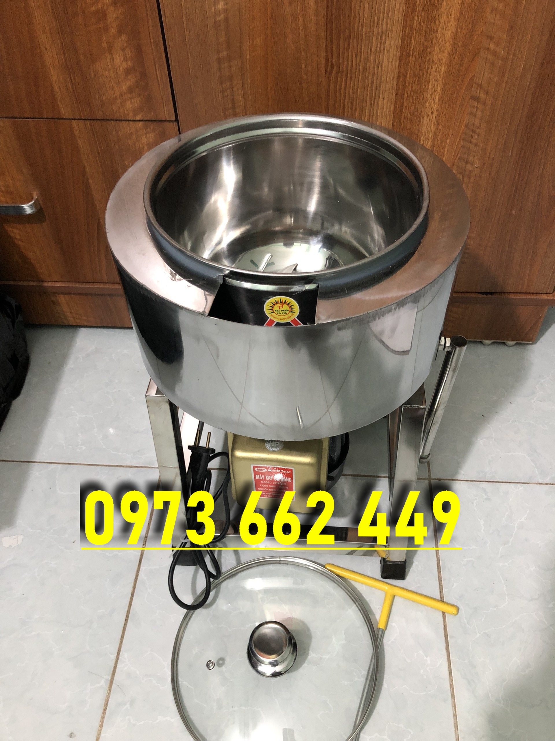 Máy xay giò 1,5kw dao thả | cối xay giò lụa chả mực chả cá bò viên có khoang đá