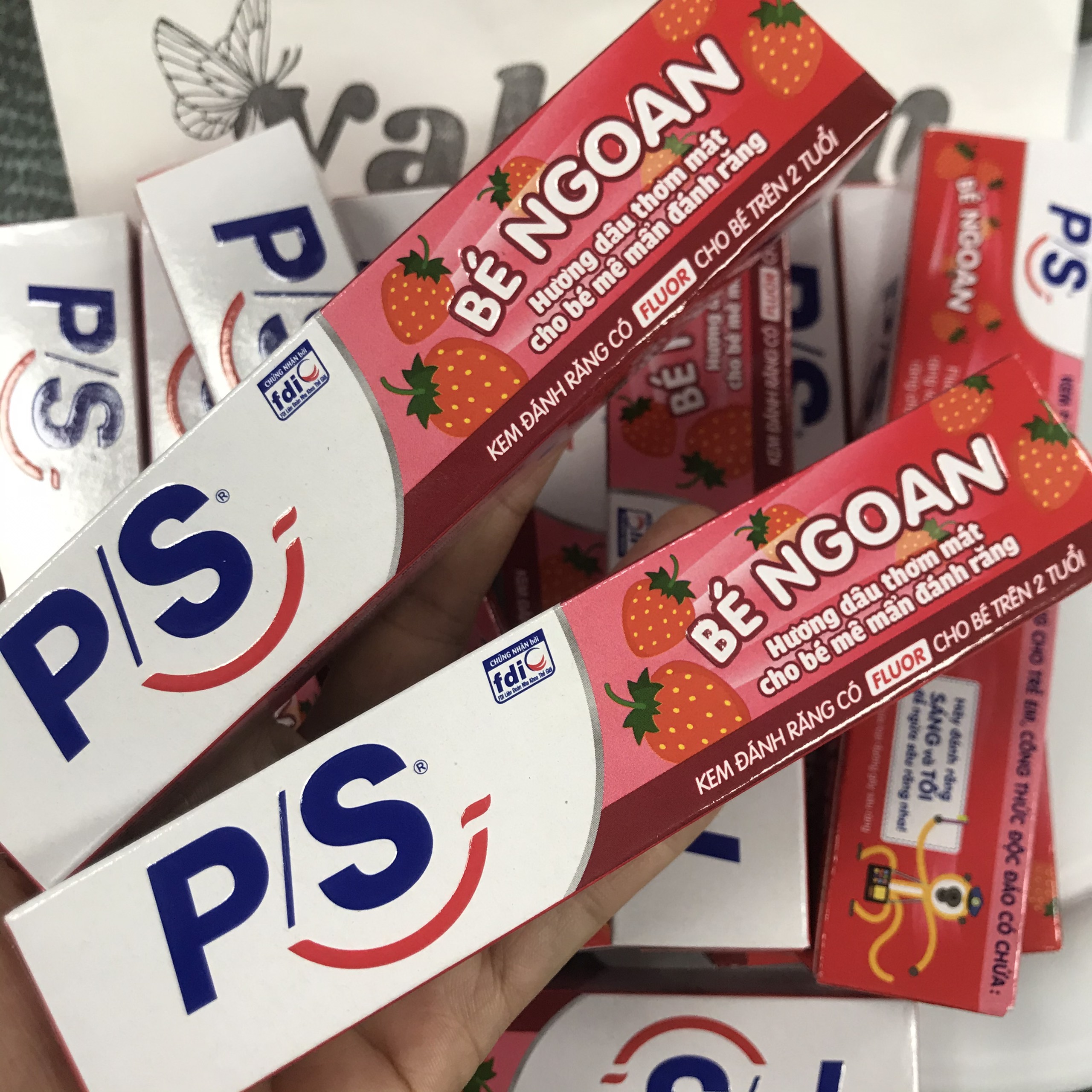 Toothpaste for Baby Ps [HCMC] trusty baby 35g over 2 year-old-tooth brush for baby