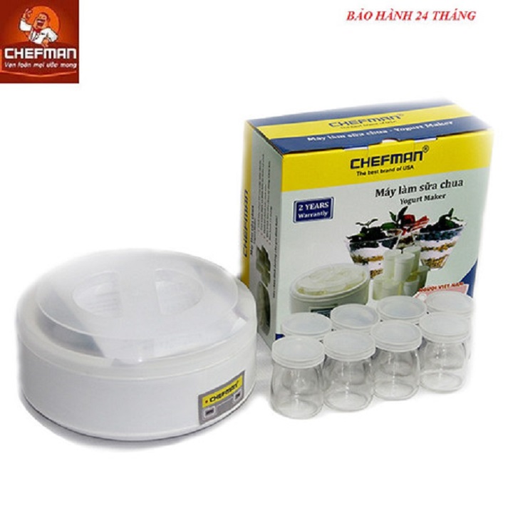 Máy làm sữa chua Chefman 8 cốc thủy tinh
