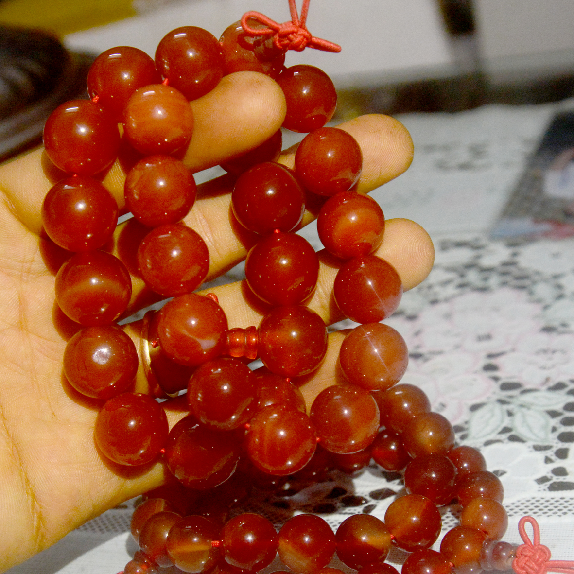 Vòng tay chuỗi đá mã não đỏ-Vòng tay phong thủy