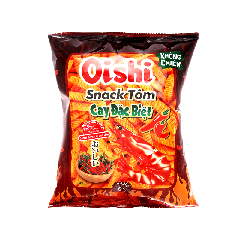 Oishi Snack Tôm cay Đặc biệt 35g 10 gói bịch